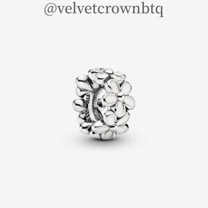 Pandora White Daisy Flower Spacer Charm